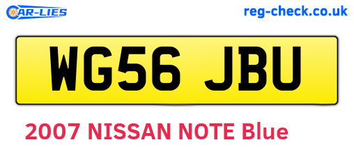 WG56JBU are the vehicle registration plates.