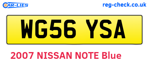 WG56YSA are the vehicle registration plates.