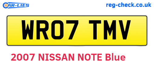 WR07TMV are the vehicle registration plates.