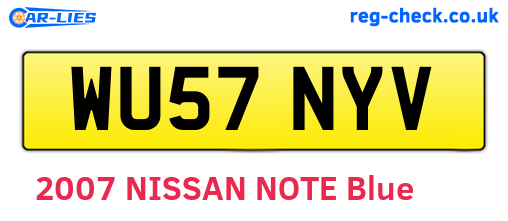 WU57NYV are the vehicle registration plates.