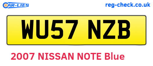 WU57NZB are the vehicle registration plates.