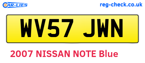 WV57JWN are the vehicle registration plates.