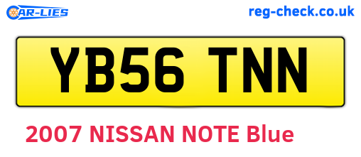 YB56TNN are the vehicle registration plates.