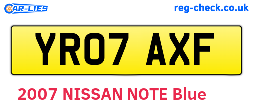 YR07AXF are the vehicle registration plates.