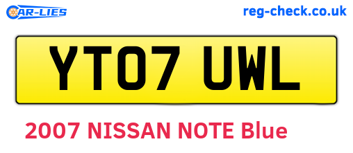 YT07UWL are the vehicle registration plates.