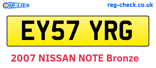 EY57YRG are the vehicle registration plates.