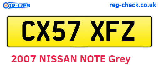 CX57XFZ are the vehicle registration plates.
