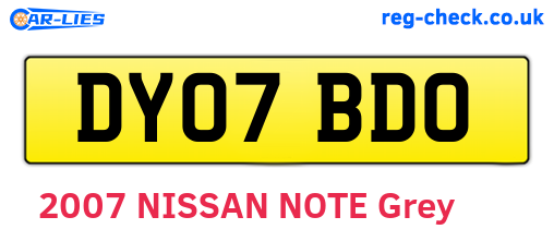 DY07BDO are the vehicle registration plates.