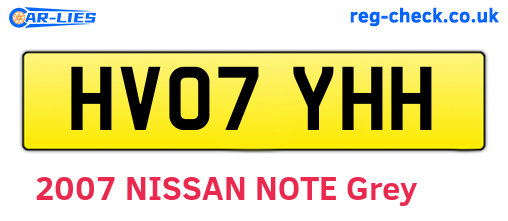 HV07YHH are the vehicle registration plates.