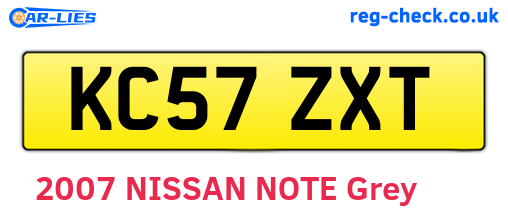 KC57ZXT are the vehicle registration plates.