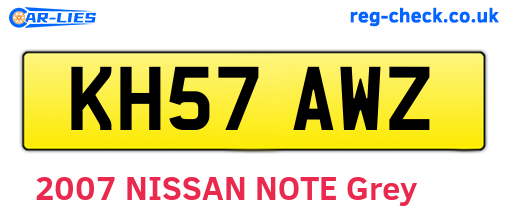 KH57AWZ are the vehicle registration plates.