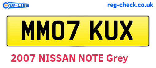 MM07KUX are the vehicle registration plates.
