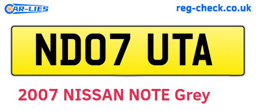 ND07UTA are the vehicle registration plates.