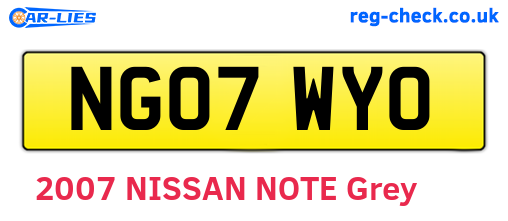 NG07WYO are the vehicle registration plates.