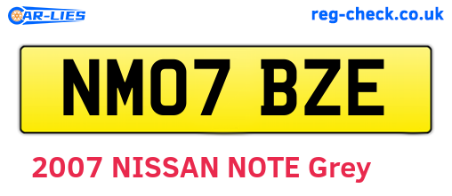 NM07BZE are the vehicle registration plates.