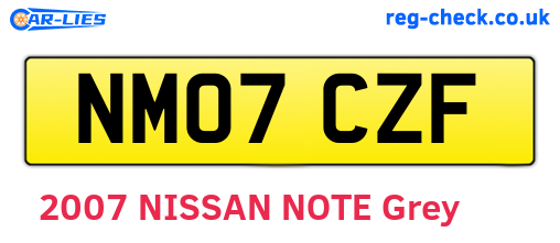 NM07CZF are the vehicle registration plates.