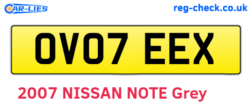 OV07EEX are the vehicle registration plates.