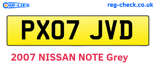 PX07JVD are the vehicle registration plates.