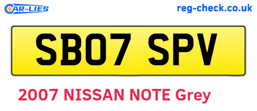 SB07SPV are the vehicle registration plates.