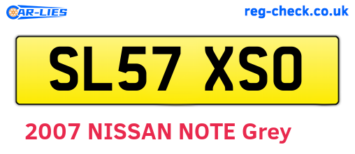 SL57XSO are the vehicle registration plates.