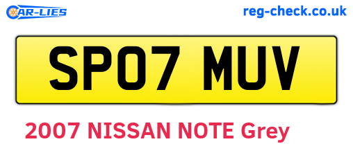 SP07MUV are the vehicle registration plates.
