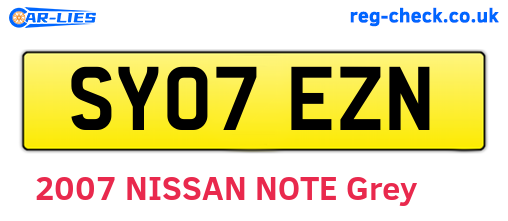 SY07EZN are the vehicle registration plates.