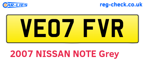 VE07FVR are the vehicle registration plates.