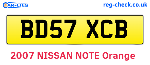 BD57XCB are the vehicle registration plates.