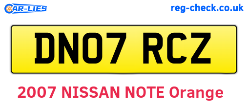 DN07RCZ are the vehicle registration plates.