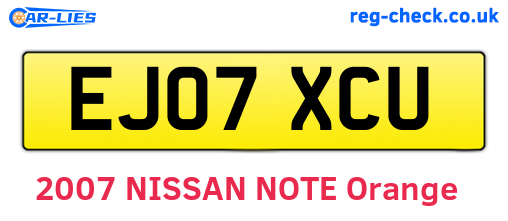 EJ07XCU are the vehicle registration plates.