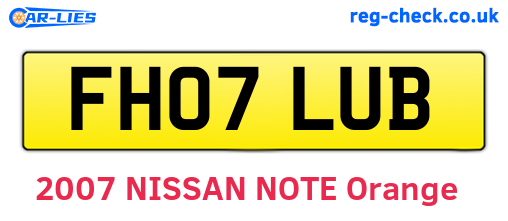 FH07LUB are the vehicle registration plates.