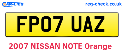 FP07UAZ are the vehicle registration plates.