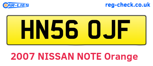 HN56OJF are the vehicle registration plates.