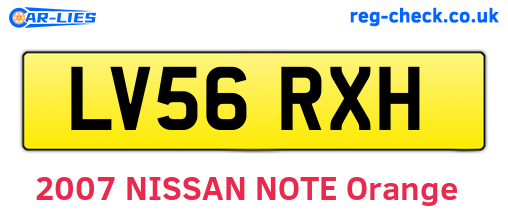 LV56RXH are the vehicle registration plates.