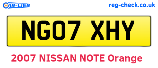 NG07XHY are the vehicle registration plates.