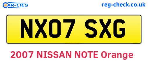 NX07SXG are the vehicle registration plates.