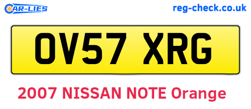OV57XRG are the vehicle registration plates.