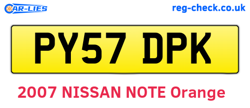 PY57DPK are the vehicle registration plates.