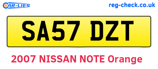 SA57DZT are the vehicle registration plates.