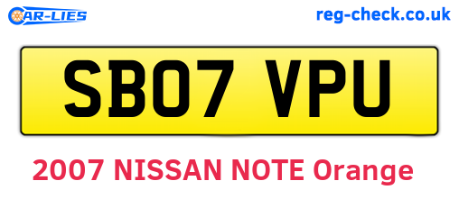 SB07VPU are the vehicle registration plates.