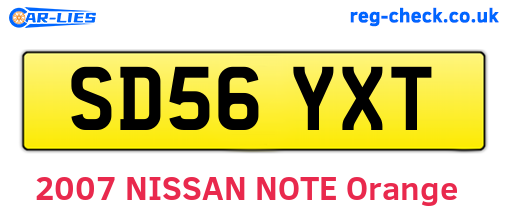 SD56YXT are the vehicle registration plates.