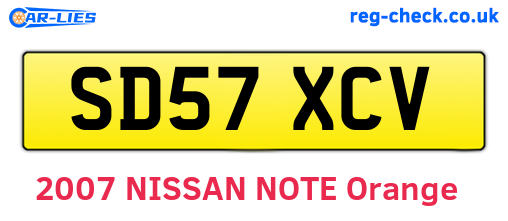 SD57XCV are the vehicle registration plates.