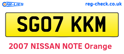 SG07KKM are the vehicle registration plates.