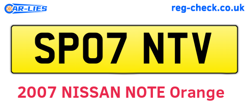 SP07NTV are the vehicle registration plates.