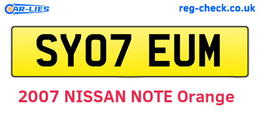 SY07EUM are the vehicle registration plates.