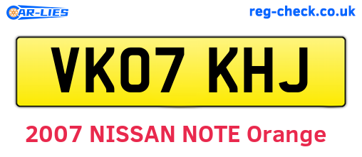 VK07KHJ are the vehicle registration plates.
