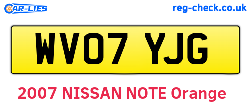 WV07YJG are the vehicle registration plates.