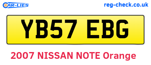 YB57EBG are the vehicle registration plates.