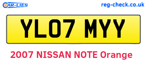 YL07MYY are the vehicle registration plates.