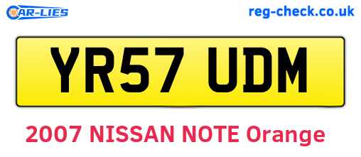 YR57UDM are the vehicle registration plates.